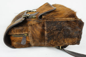 Cowhide Backpack | Real Hair On Cowhide Leather Backpack | Cowhide Diaper Bag | Cowhide School Bag | Cowhide Backpack with Key Lock | BP104