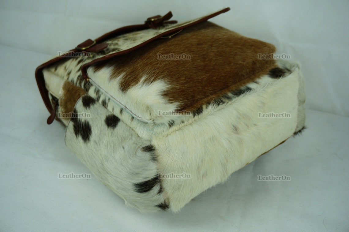 Cowhide Backpack | Real Hair On Cowhide Leather Backpack | Cowhide Diaper Bag | Cowhide School Bag | Cowhide Backpack with Key Lock | BP105