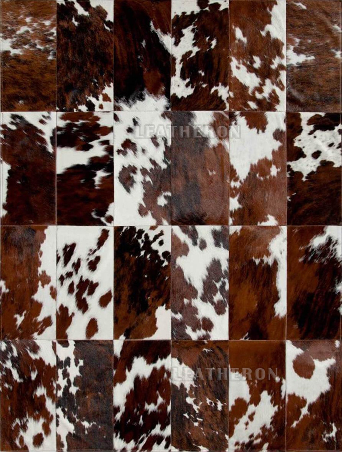 HANDMADE 100% Natural COWHIDE RUG | Patchwork Cowhide Area Rug | Real Cowhide Hallway Runner | Hair on Leather Cowhide Carpet | PR204
