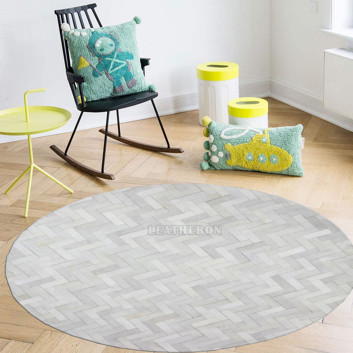 HANDMADE 100% Natural COWHIDE RUG | Patchwork Cowhide Area Rug | Hair on Leather Cowhide Carpet | PR206