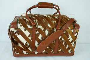 Large Duffel Bag!! Cowhide Patchwork Duffel Bag | Hair-On-Leather Travel Bag | Cow Skin Luggage Bag | Handmade Cowhide Duffel Bag | DB104