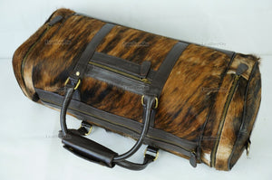 Cowhide Duffel Bag | Natural Cow Skin Duffel Bag | Hair-On-Leather Travel Bag | Cowhide Luggage Bag | Handmade Duffel Bag | DB115