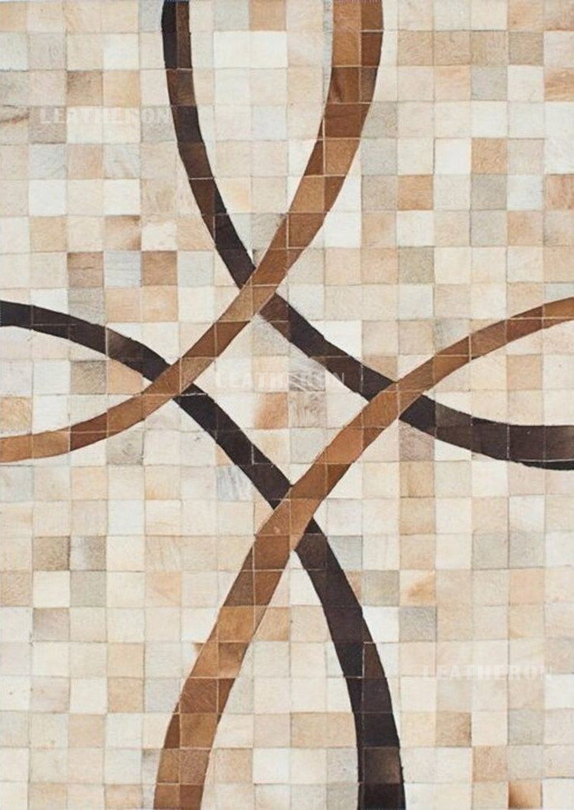 HANDMADE 100% Natural COWHIDE RUG | Patchwork Cowhide Area Rug | Real Cowhide Hallway Runner | Hair on Leather Cowhide Carpet | PR207