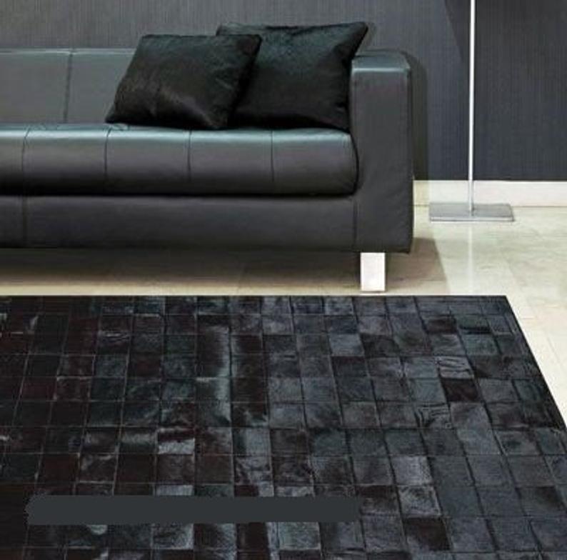HANDMADE 100% Natural COWHIDE RUG | Patchwork Cowhide Area Rug | Real Cowhide Hallway Runner | Hair on Leather Cowhide Carpet | PR6