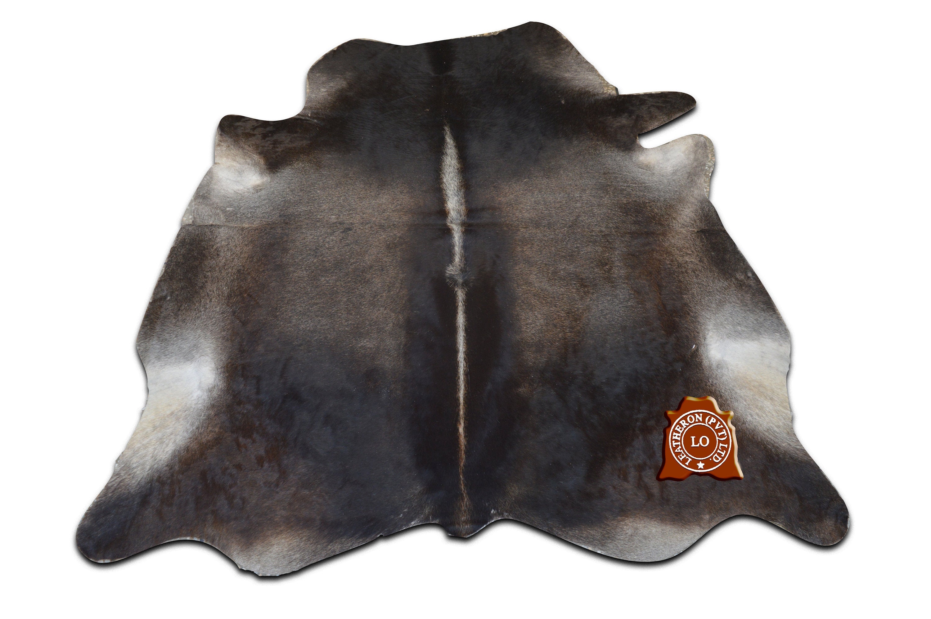 UNIQUE Grey COWHIDE Area Rug 100% Natural Cow Skin Hair-on Leather Rug (5.6 X 5 ft) - Same As Picture