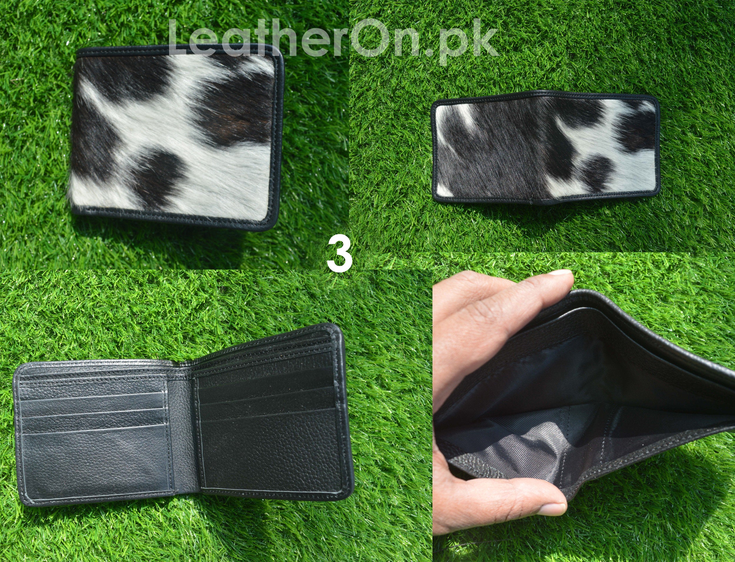 Cowhide Bifold Wallets | Natural Hair on Leather Wallets | Cowhide Multi Color Wallets