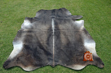 Load image into Gallery viewer, UNIQUE Grey COWHIDE Area Rug 100% Natural Cow Skin Hair-on Leather Rug (5.6 X 5 ft) - Same As Picture
