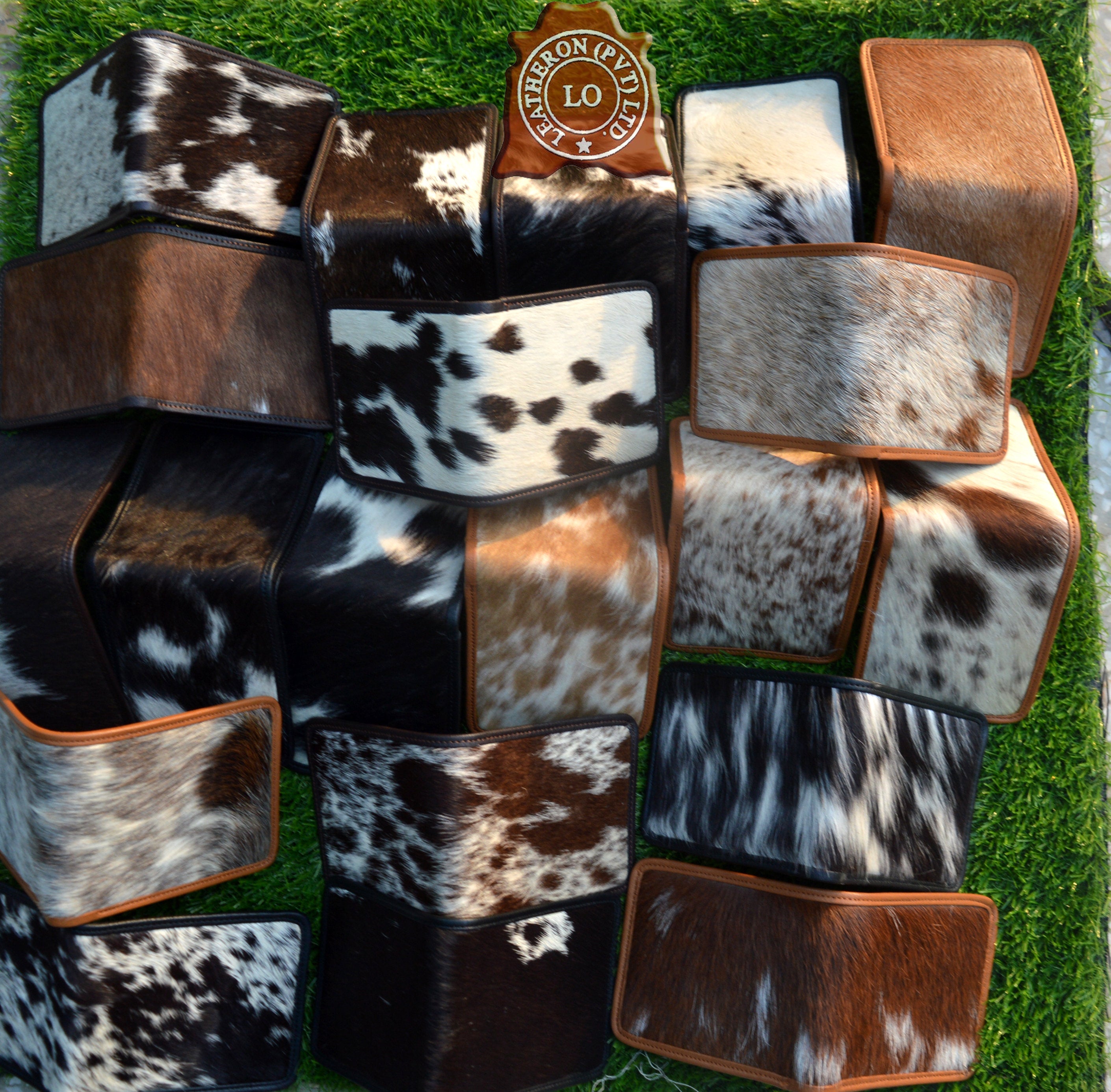 Cowhide Bifold Wallets | Natural Hair on Leather Wallets | Cowhide Multi Color Wallets