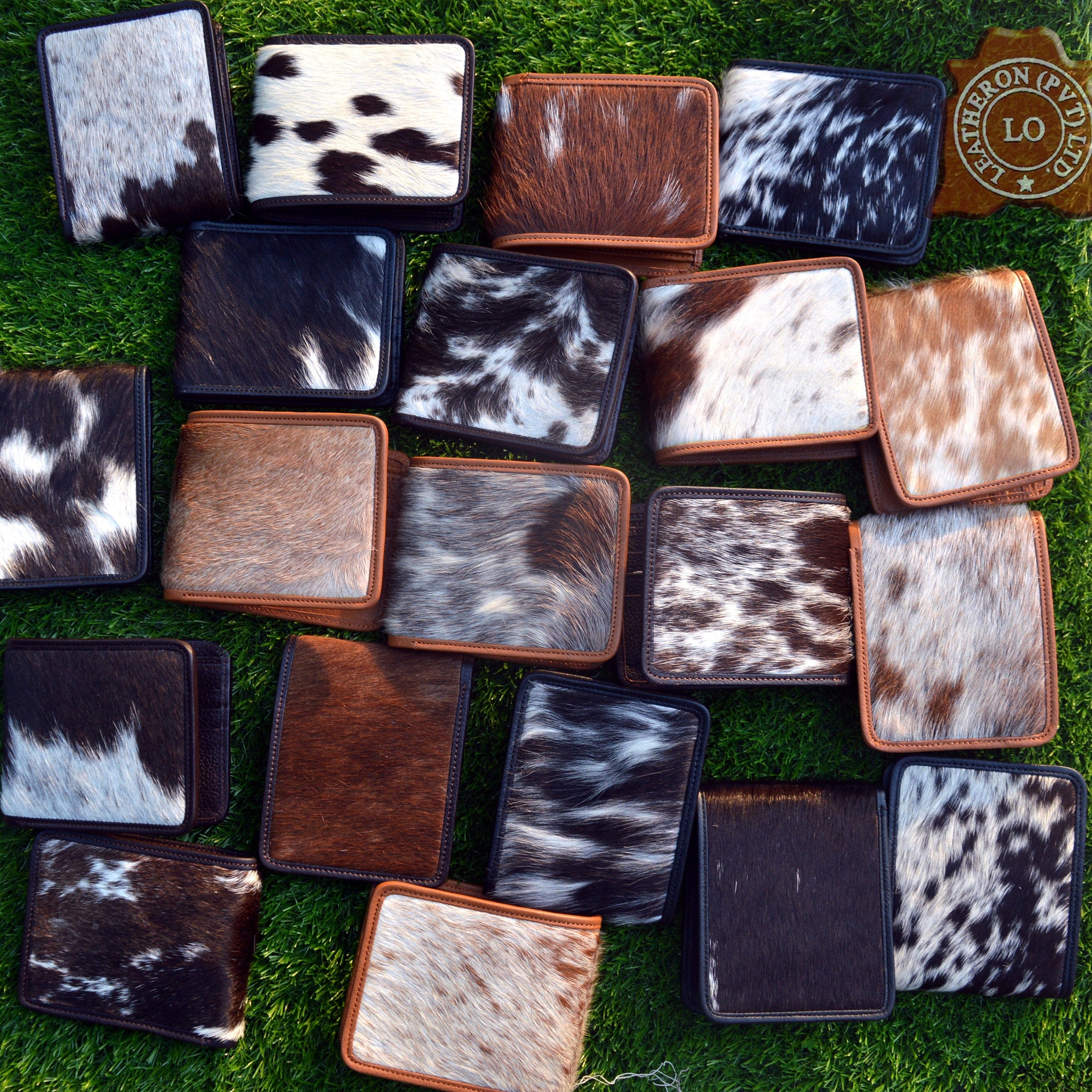 Cowhide Bifold Wallets | Natural Hair on Leather Wallets | Cowhide Multi Color Wallets