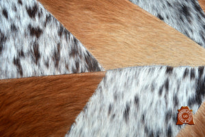 HANDMADE 100% Natural COWHIDE RUG | Patchwork Cowhide Area Rug | Hair on Leather Cowhide Carpet | PR163
