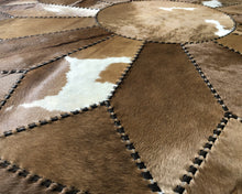 Load image into Gallery viewer, HANDMADE 100% Natural COWHIDE RUG | Patchwork Cowhide Area Rug | Hair on Leather Cowhide Carpet | PR102
