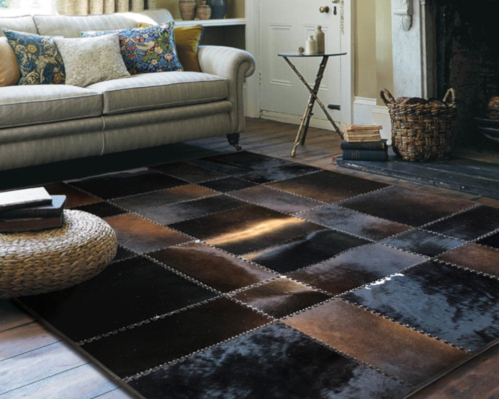 HANDMADE 100% Natural COWHIDE AREA RUG | Custom Size 10x15ft | PR57