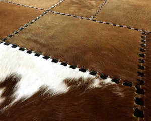 HANDMADE 100% Natural COWHIDE RUG | Patchwork Cowhide Area Rug | Real Cowhide Hallway Runner | Hair on Leather Cowhide Carpet | PR21