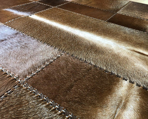 HANDMADE 100% Natural COWHIDE RUG | Patchwork Cowhide Area Rug | Real Cowhide Hallway Runner | Hair on Leather Cowhide Carpet | PR21