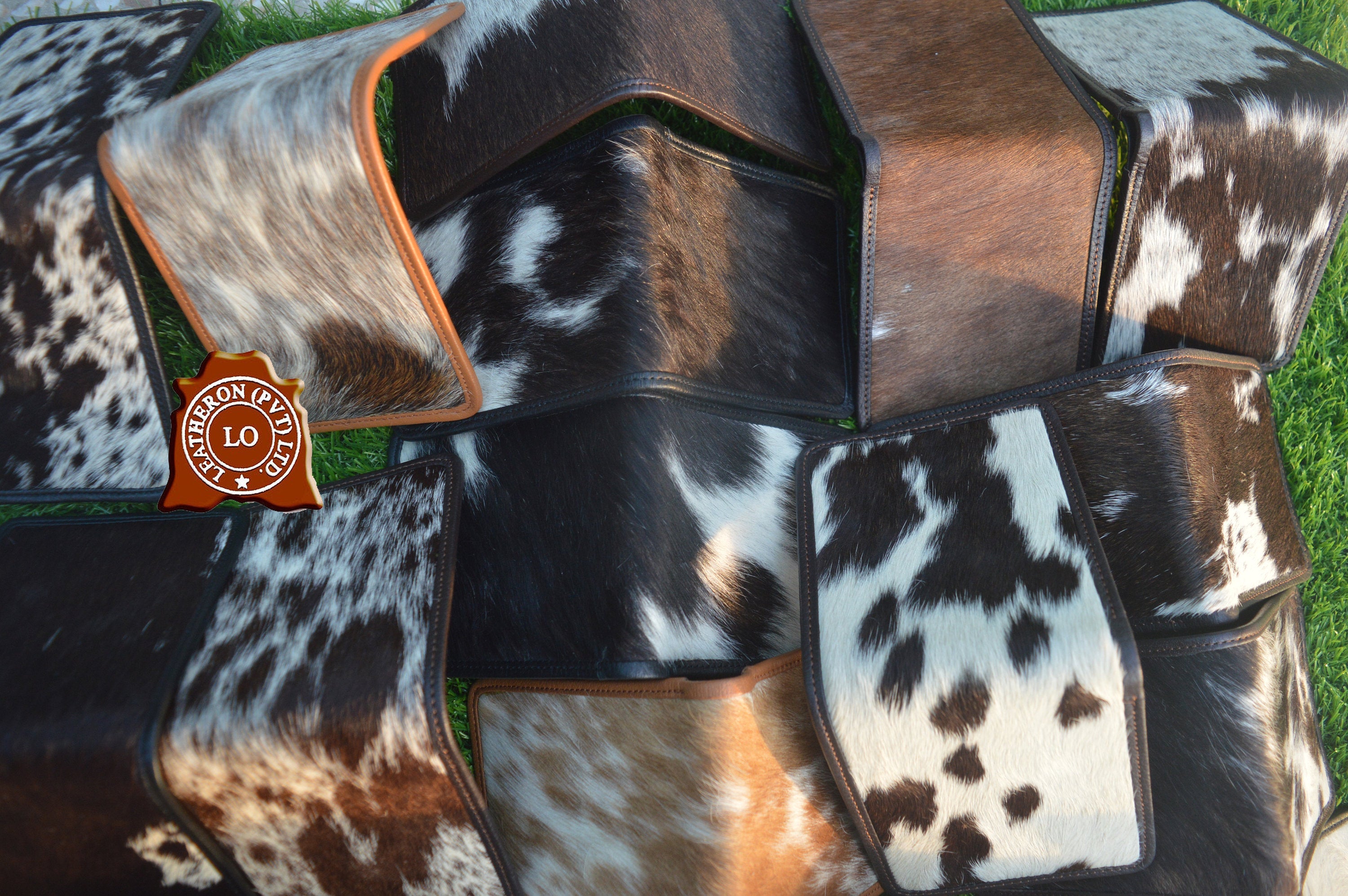 Cowhide Bifold Wallets | Natural Hair on Leather Wallets | Cowhide Multi Color Wallets