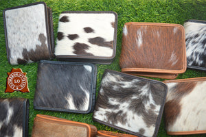 Cowhide Bifold Wallets | Natural Hair on Leather Wallets | Cowhide Multi Color Wallets