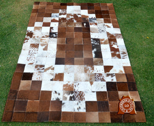 Exact As Picture (6 X 4 ft.) HANDMADE 100% Natural COWHIDE RUG | Patchwork Cowhide Area Rug | PR32