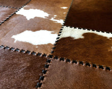 Load image into Gallery viewer, HANDMADE 100% Natural COWHIDE RUG | Patchwork Cowhide Area Rug | Real Cowhide Hallway Runner | Hair on Leather Cowhide Carpet | PR21

