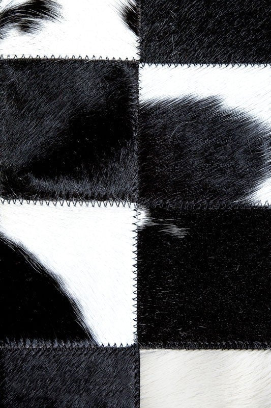 HANDMADE 100% Natural Patchwork Cowhide Area Rug | Hair on Leather Cowhide Carpet | PR83