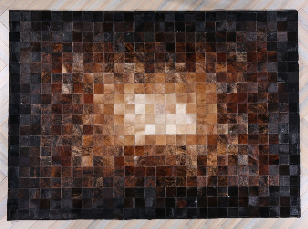 Vintage Classic Ombre Style HANDMADE Natural COWHIDE Patchwork RUG | Real Cowhide Hallway Runner | Hair on Leather Carpet | PR190