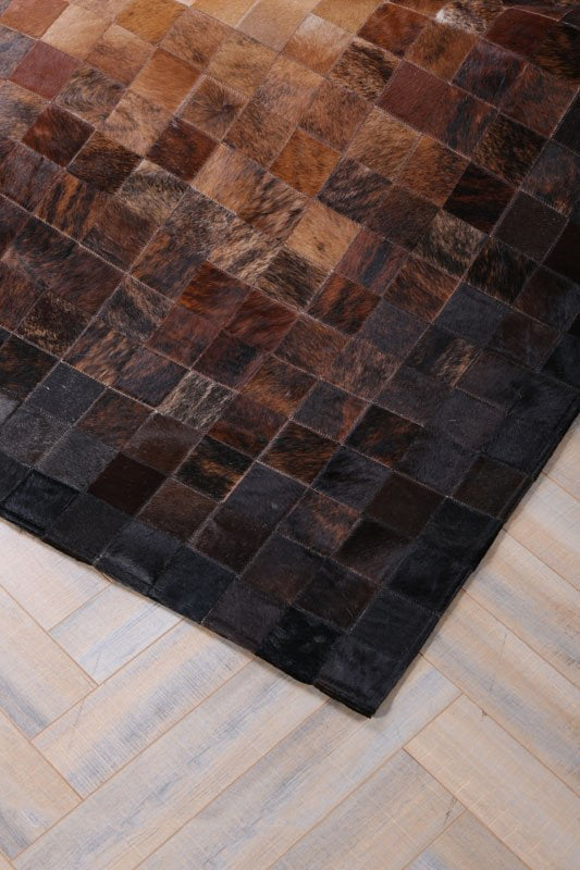 Vintage Classic Ombre Style HANDMADE Natural COWHIDE Patchwork RUG | Real Cowhide Hallway Runner | Hair on Leather Carpet | PR190