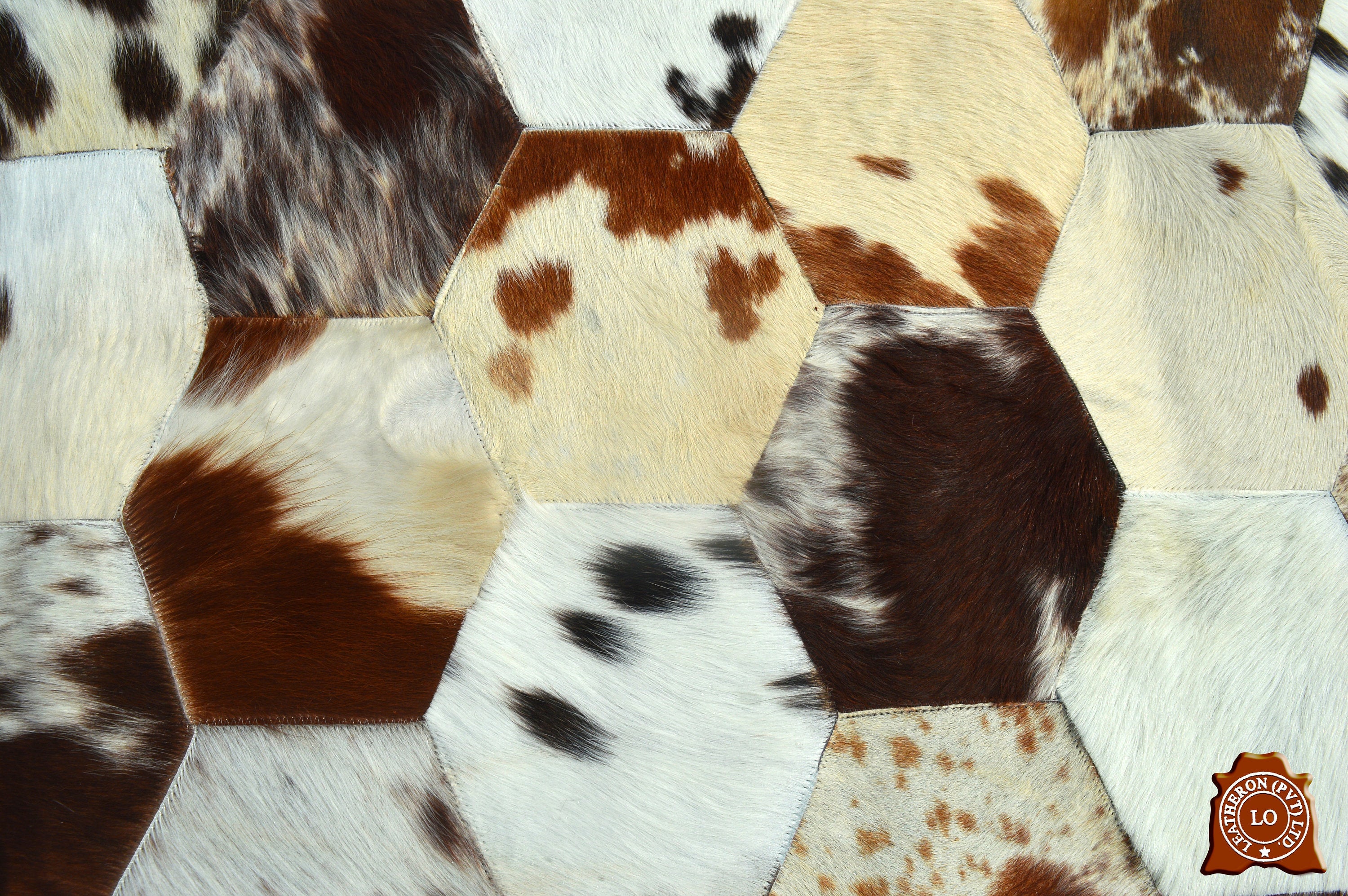 HANDMADE 100% Natural COWHIDE RUG | Patchwork Cowhide Area Rug | Real Cowhide Hallway Runner | Hair on Leather Cowhide Carpet | PR70