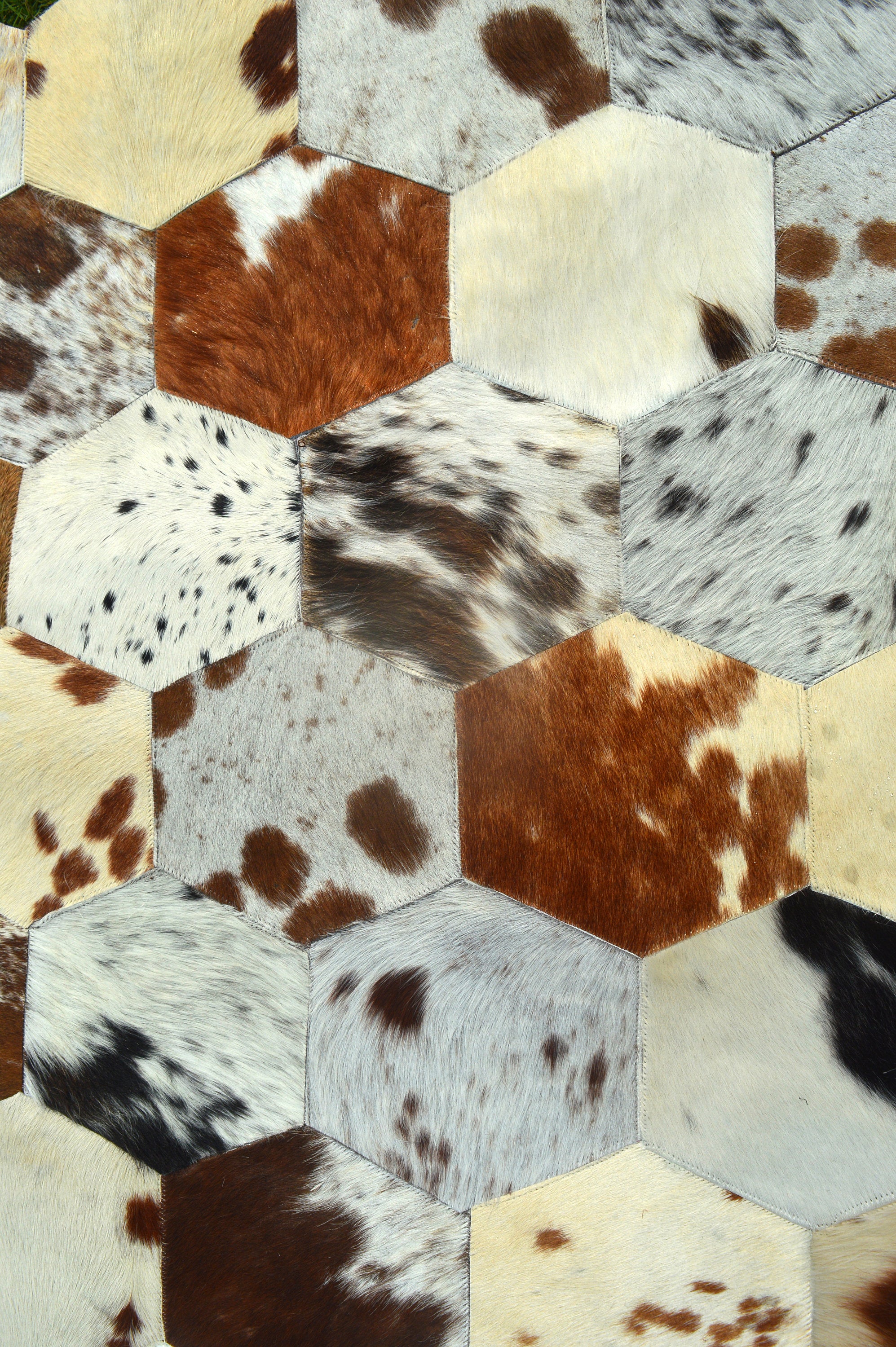 HANDMADE 100% Natural COWHIDE RUG | Patchwork Cowhide Area Rug | Real Cowhide Hallway Runner | Hair on Leather Cowhide Carpet | PR70