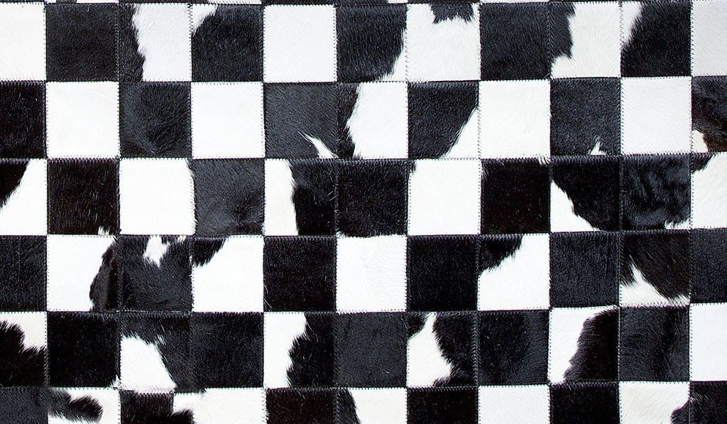 HANDMADE 100% Natural Patchwork Cowhide Area Rug | Hair on Leather Cowhide Carpet | PR83
