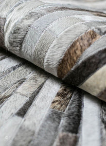 HANDMADE 100% Natural Patchwork Cowhide Area Rug | Hair on Leather Cowhide Carpet | PR96