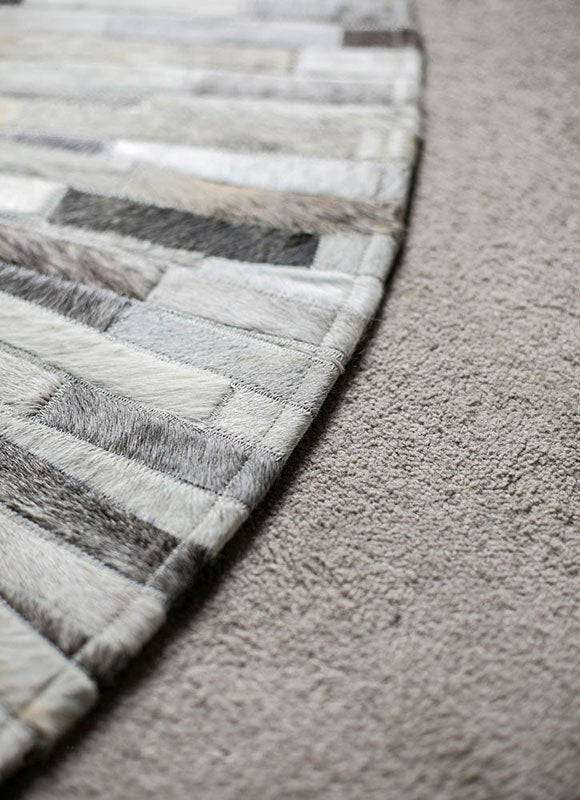 HANDMADE 100% Natural Patchwork Cowhide Area Rug | Hair on Leather Cowhide Carpet | PR96