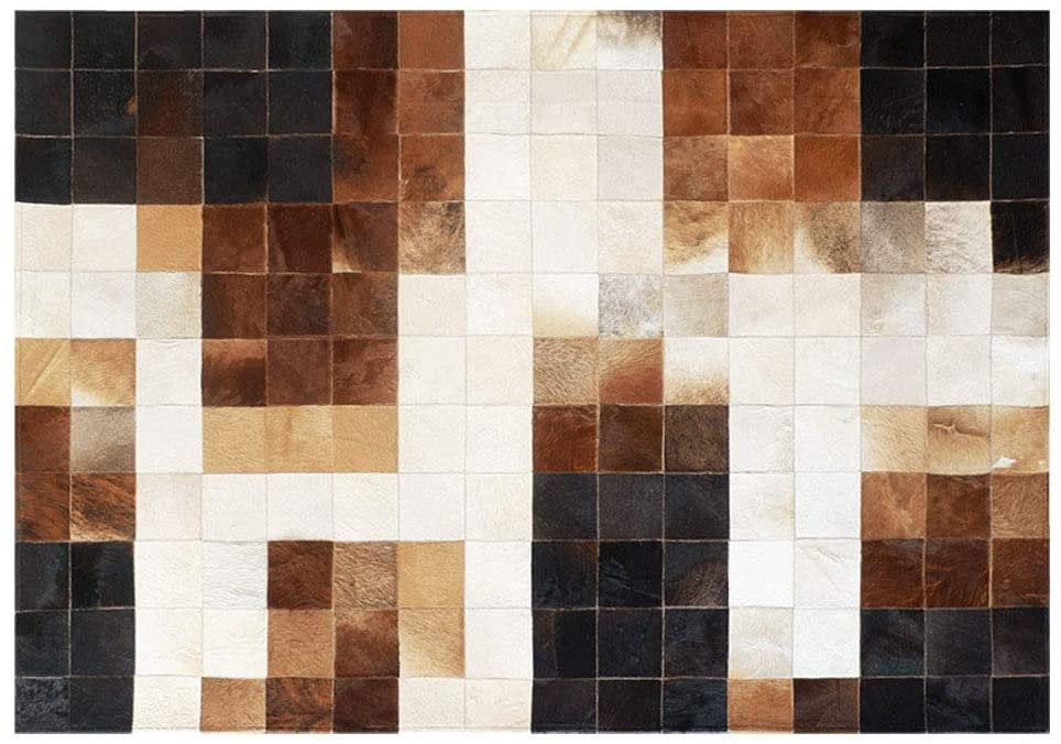 HANDMADE 100% Natural COWHIDE RUG | Patchwork Cowhide Area Rug | Real Cowhide Hallway Runner | Hair on Leather Cowhide Carpet | PR7