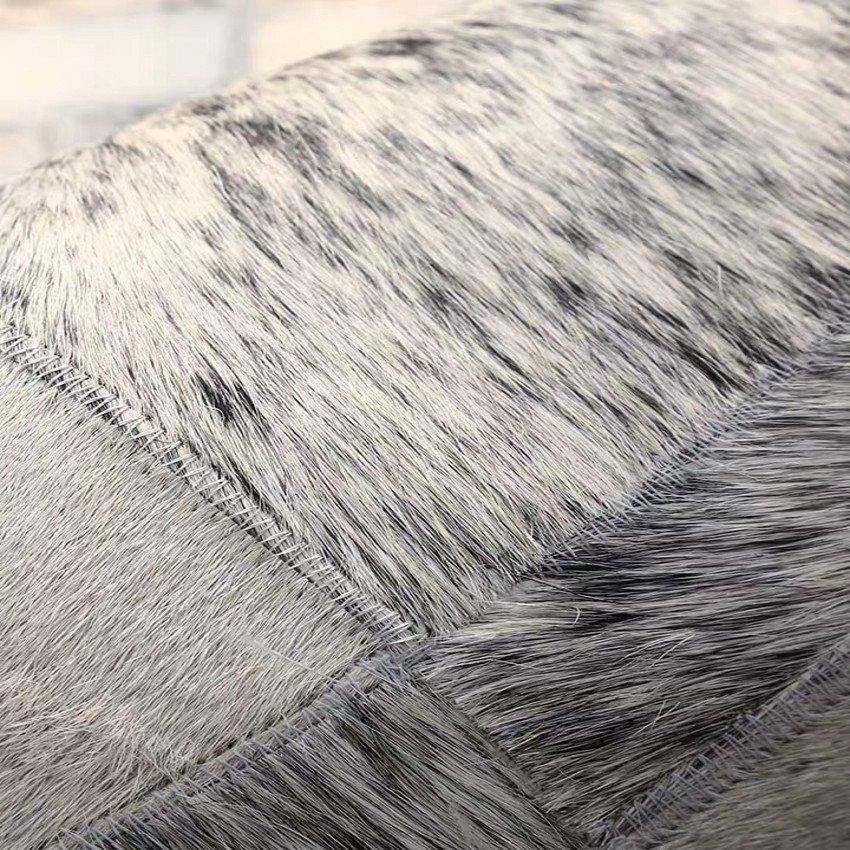 Handcrafted Leather Patchwork Rug for Home Decor | Cowhide Carpet for Interior Design | PR100