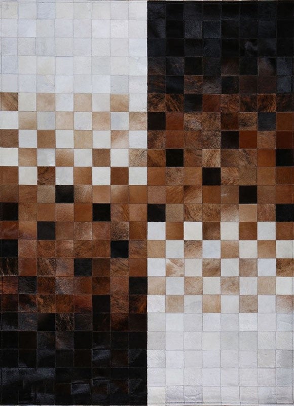 HANDMADE 100% Natural COWHIDE RUG | Patchwork Cowhide Area Rug | Real Cowhide Hallway Runner | Hair on Leather Cowhide Carpet | PR48