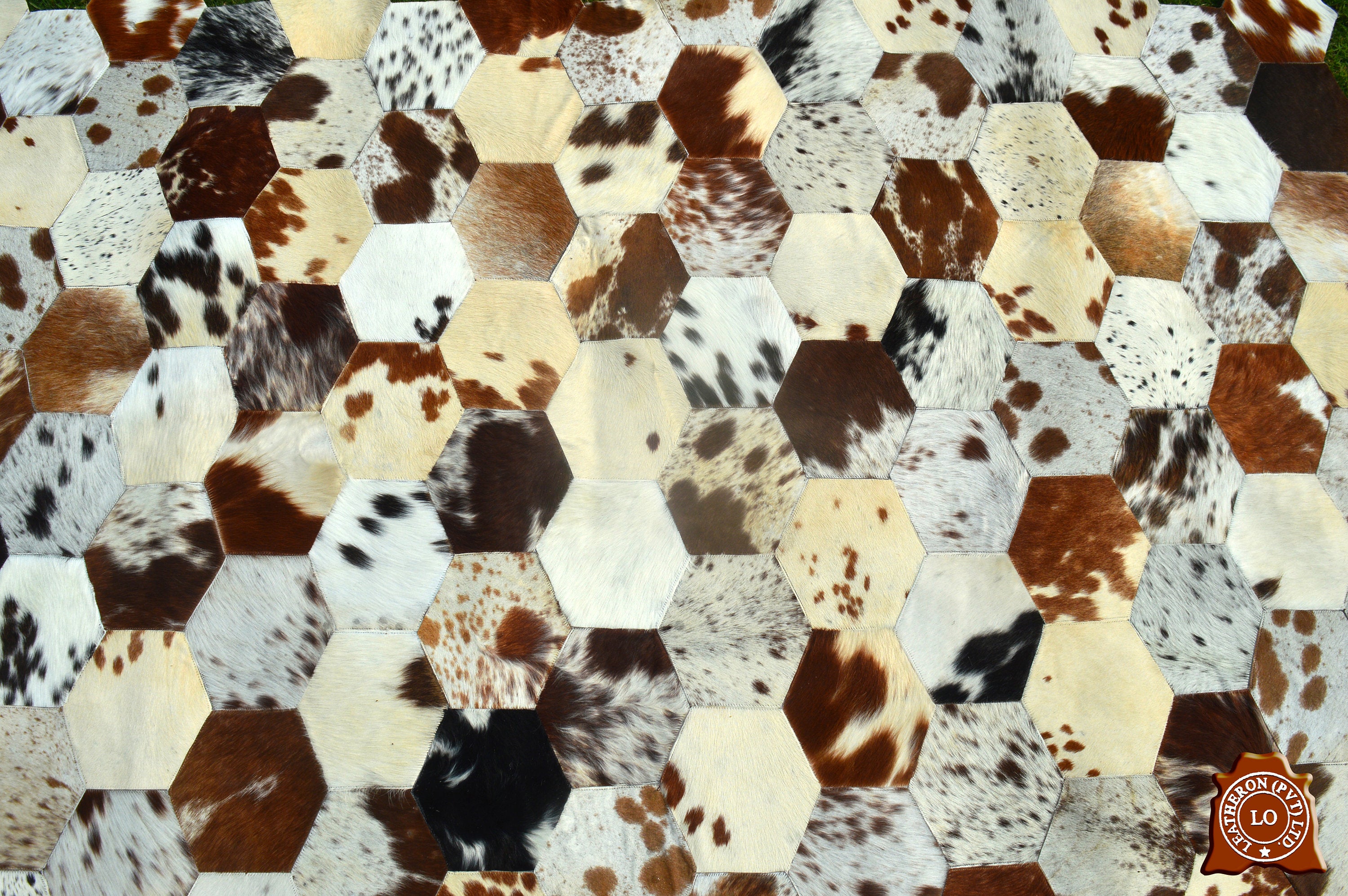 HANDMADE 100% Natural COWHIDE RUG | Patchwork Cowhide Area Rug | Real Cowhide Hallway Runner | Hair on Leather Cowhide Carpet | PR70