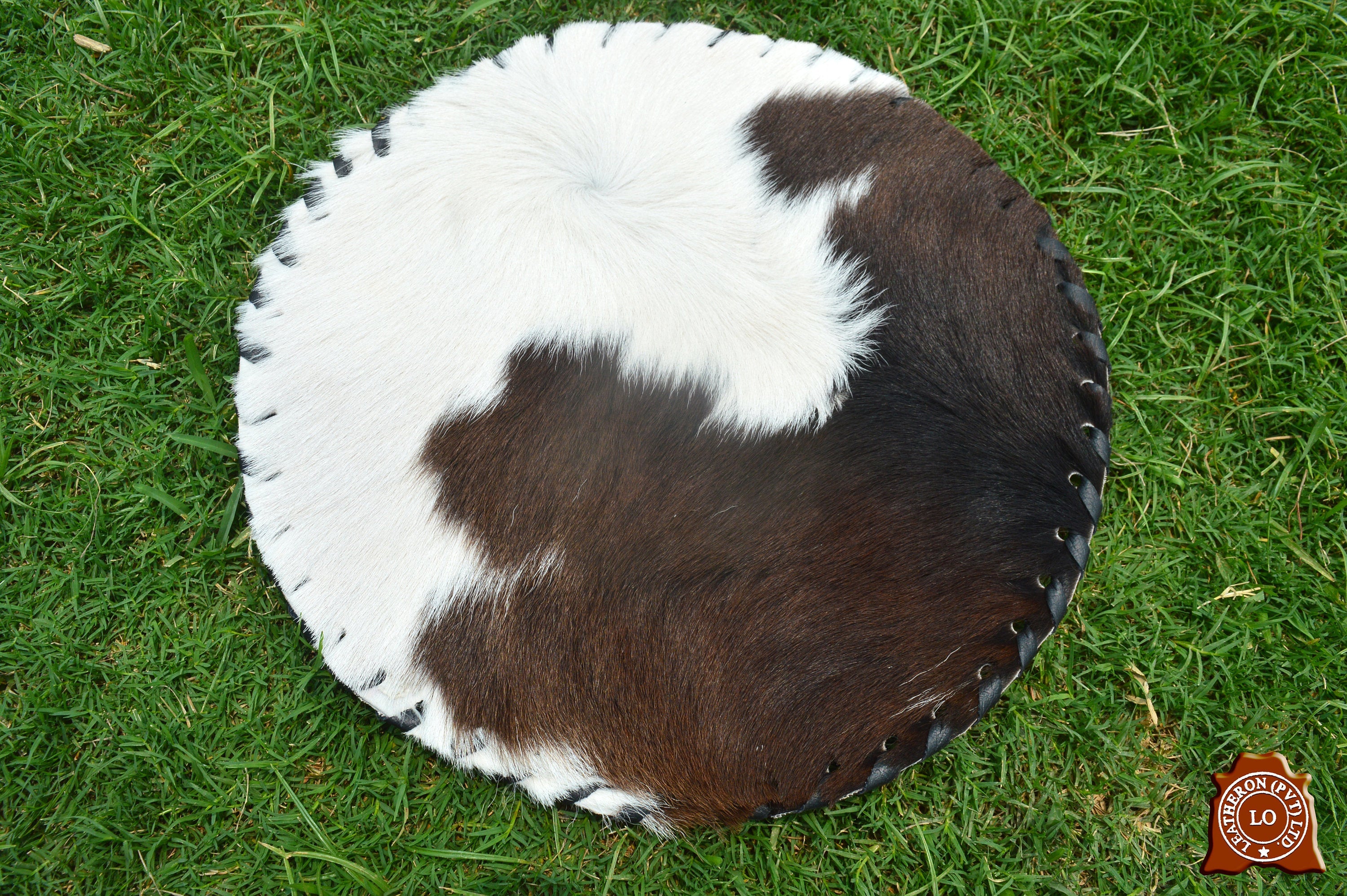 Assorted Color 100% Natural COWHIDE Placemats | Handmade Hair on Leather Round Placemats | Real Cow Hide PLACEMATS