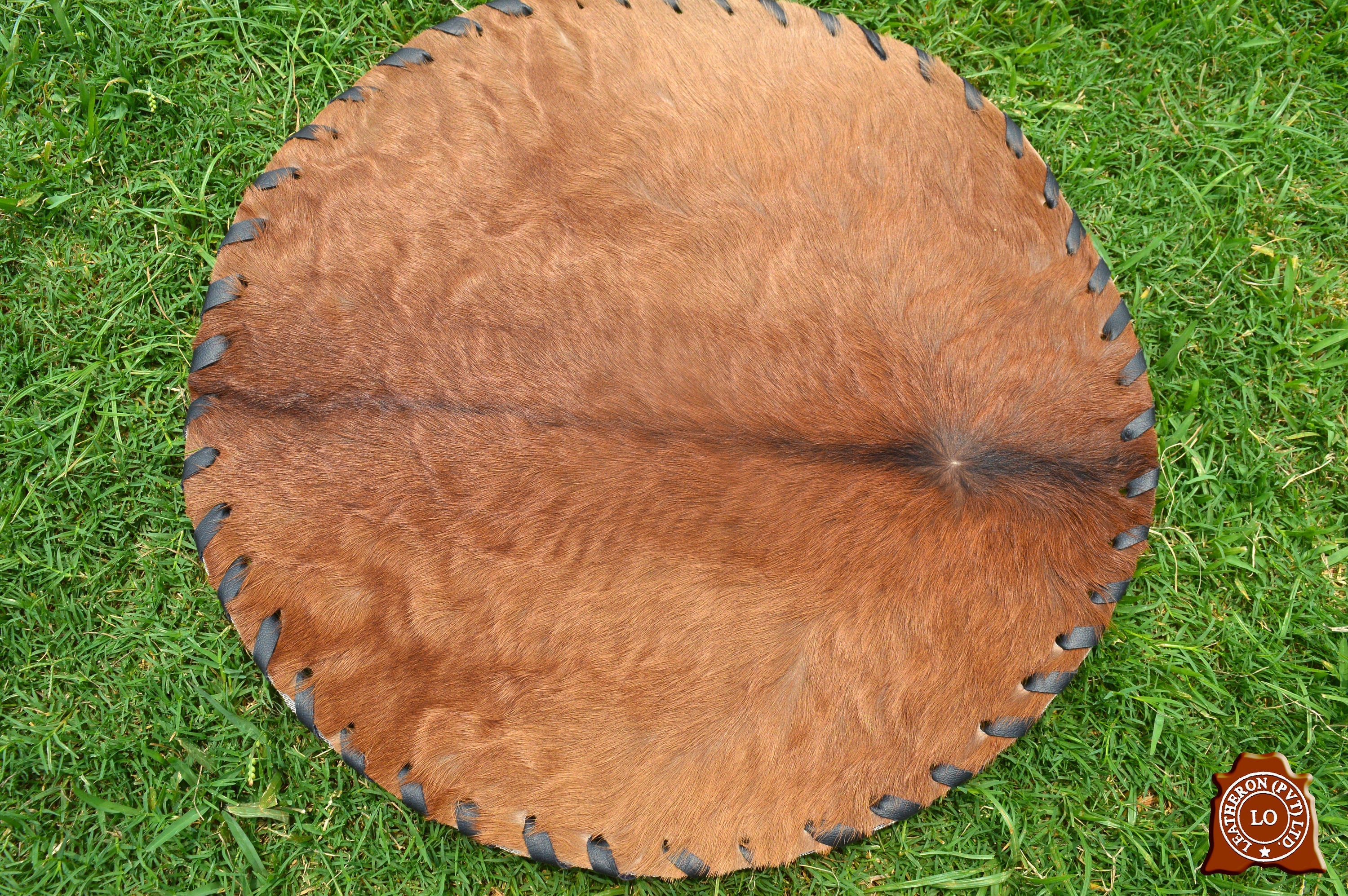 Assorted Color 100% Natural COWHIDE Placemats | Handmade Hair on Leather Round Placemats | Real Cow Hide PLACEMATS
