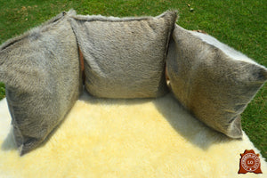 Double Sided Natural Cowhide Pillow Covers Real Hair on Cowhide Leather Cushion Covers