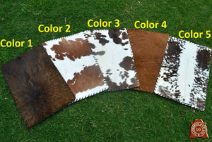 Natural COWHIDE Rectangular Placemats Real Hair on Leather Multi Color Placemats