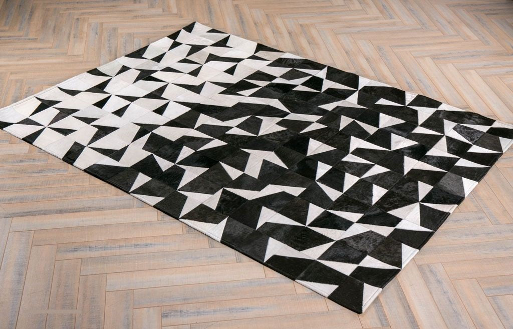 HANDMADE 100% Natural COWHIDE RUG | Patchwork Cowhide Area Rug | Real Cowhide Hallway Runner | Hair on Leather Cowhide Carpet | PR28