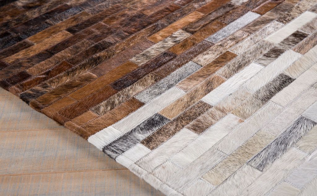 HANDMADE 100% Natural COWHIDE RUG | Patchwork Cowhide Area Rug | Real Cowhide Hallway Runner | Hair on Leather Cowhide Carpet | PR20