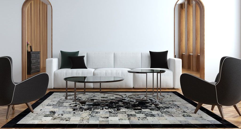 HANDMADE 100% Natural COWHIDE RUG | Patchwork Cowhide Area Rug | Real Cowhide Hallway Runner | Hair on Leather Cowhide Carpet | PR12