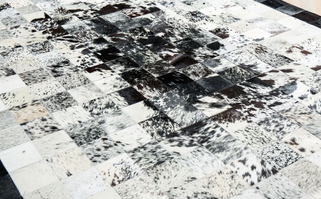 HANDMADE 100% Natural COWHIDE RUG | Patchwork Cowhide Area Rug | Real Cowhide Hallway Runner | Hair on Leather Cowhide Carpet | PR12