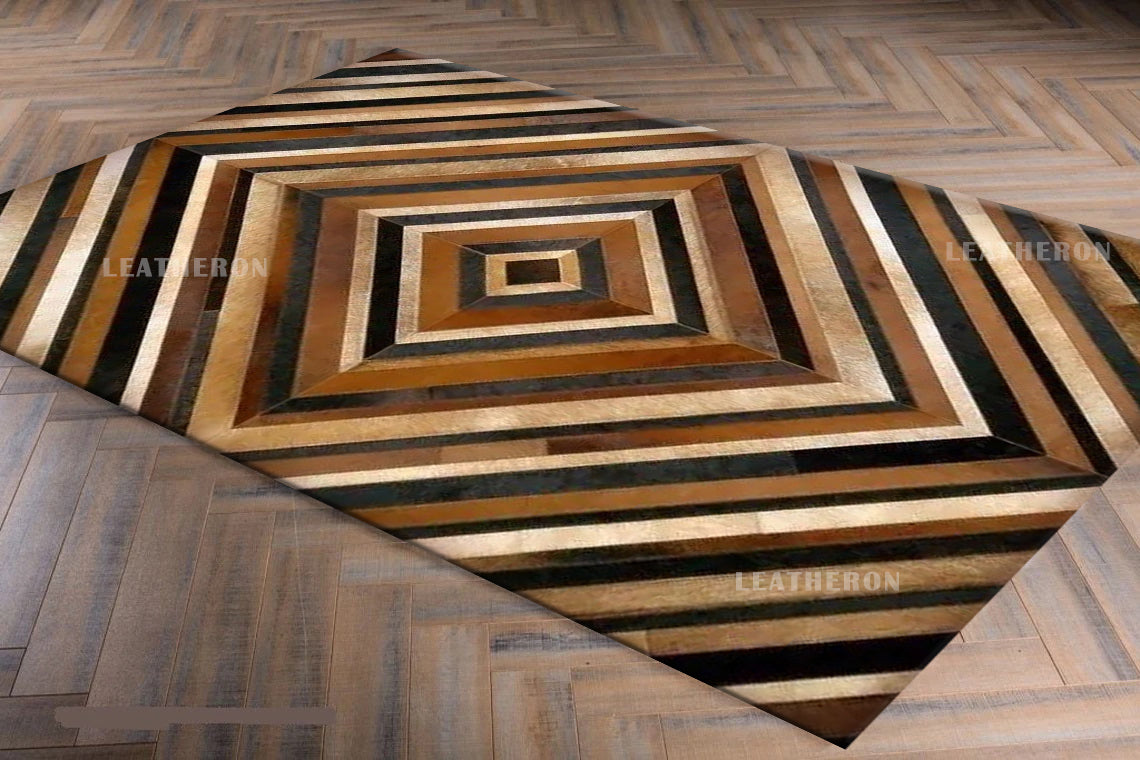 HANDMADE 100% Natural COWHIDE RUG | Patchwork Cowhide Area Rug | Real Cowhide Hallway Runner | Hair on Leather Cowhide Carpet | PR208