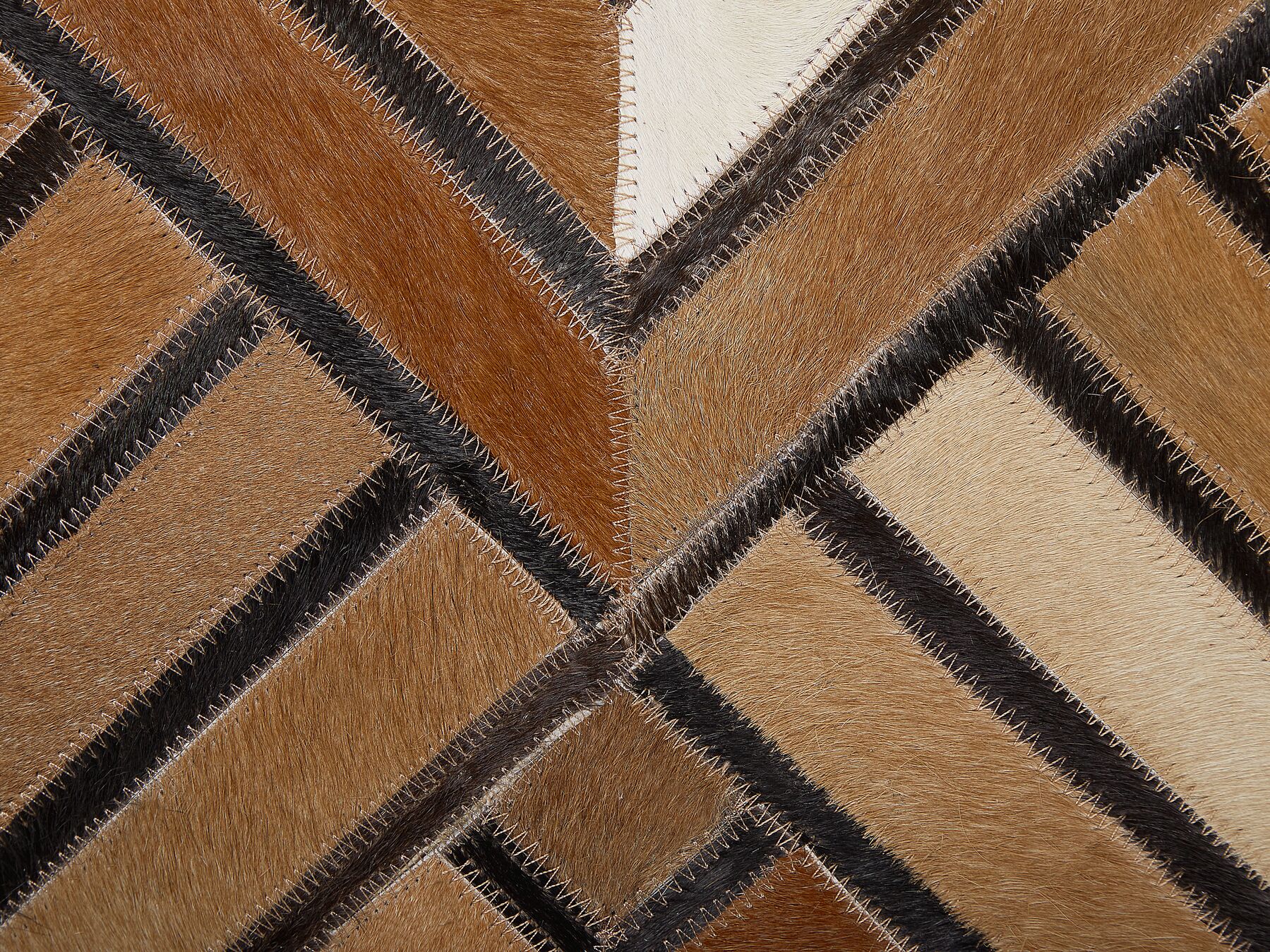100% Cowhide Leather Patchwork Rug: Handmade, Unique Design | Real Cowhide Hallway Runner | Hair on Leather Carpet | PR180