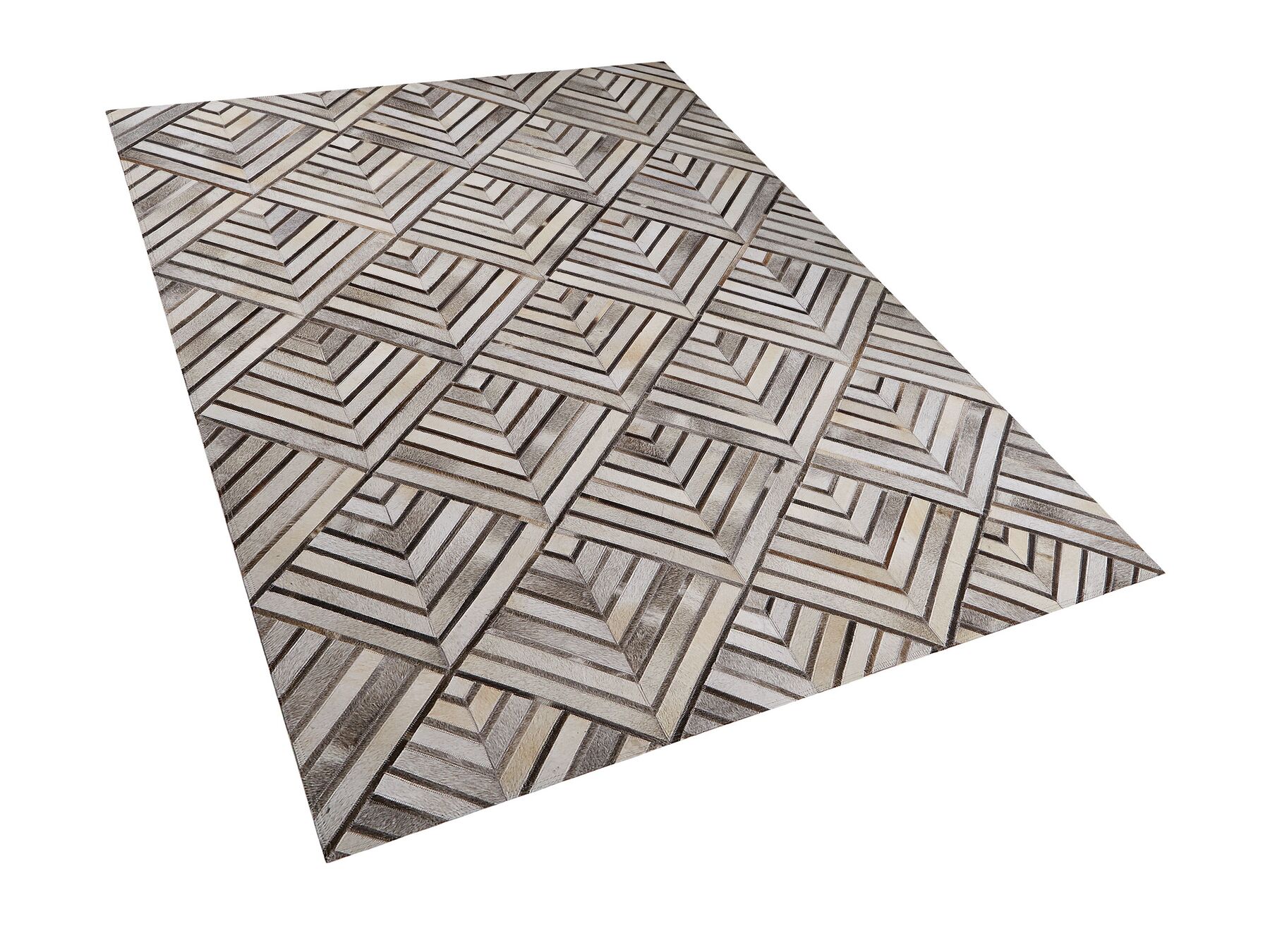 100% Cowhide Leather Patchwork Rug: Handmade, Unique Design | Real Cowhide Hallway Runner | Hair on Leather Carpet | PR180